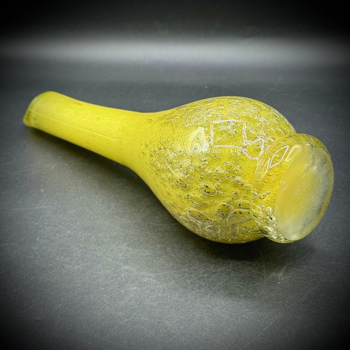 Vintage Mustard Yellow Swung Vase Hand Blown in France