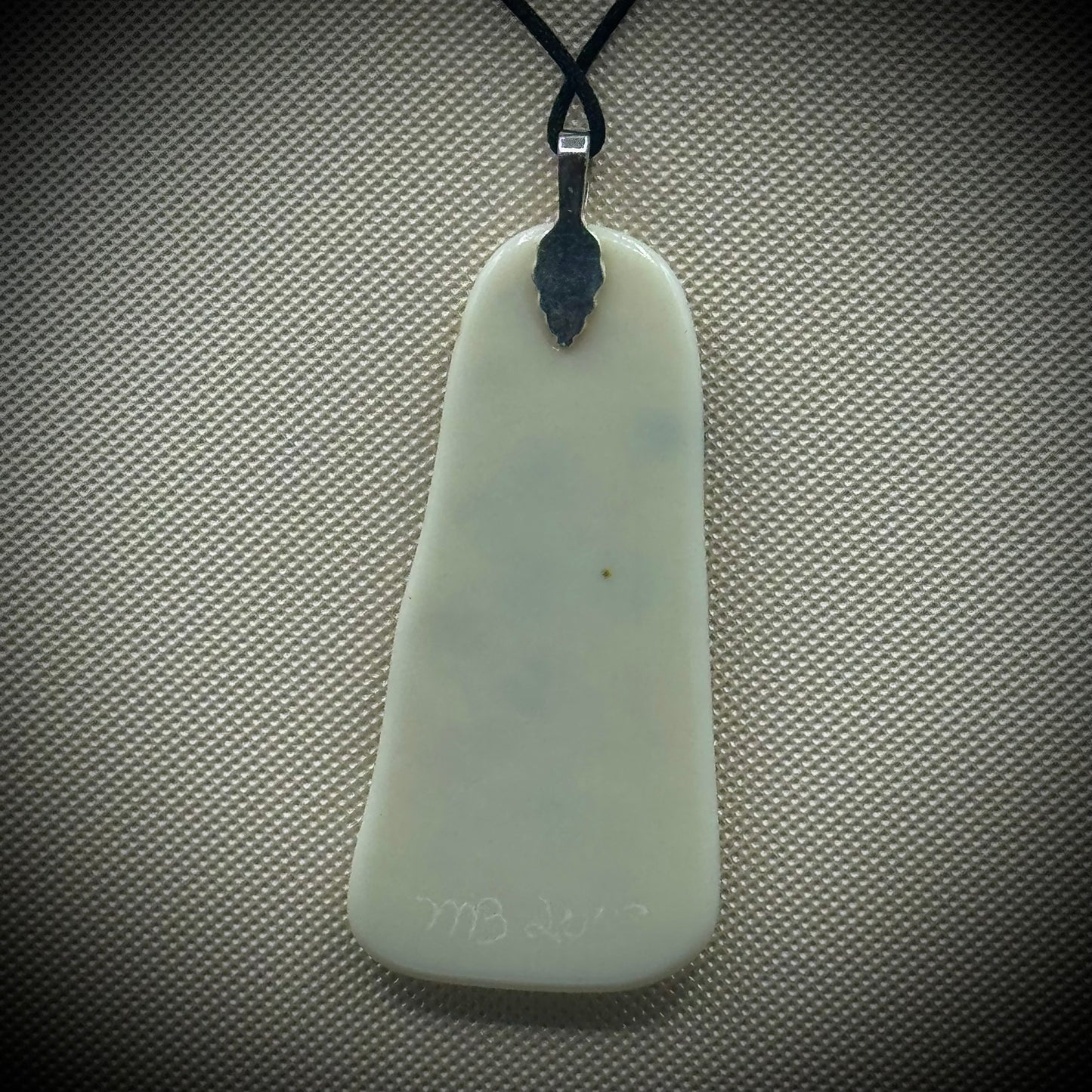 Artist Signed Dichroic Glass Pendant on Silk Cord #01