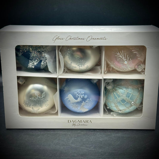 6 Dagmara Hand Made in Poland Glass Ornaments