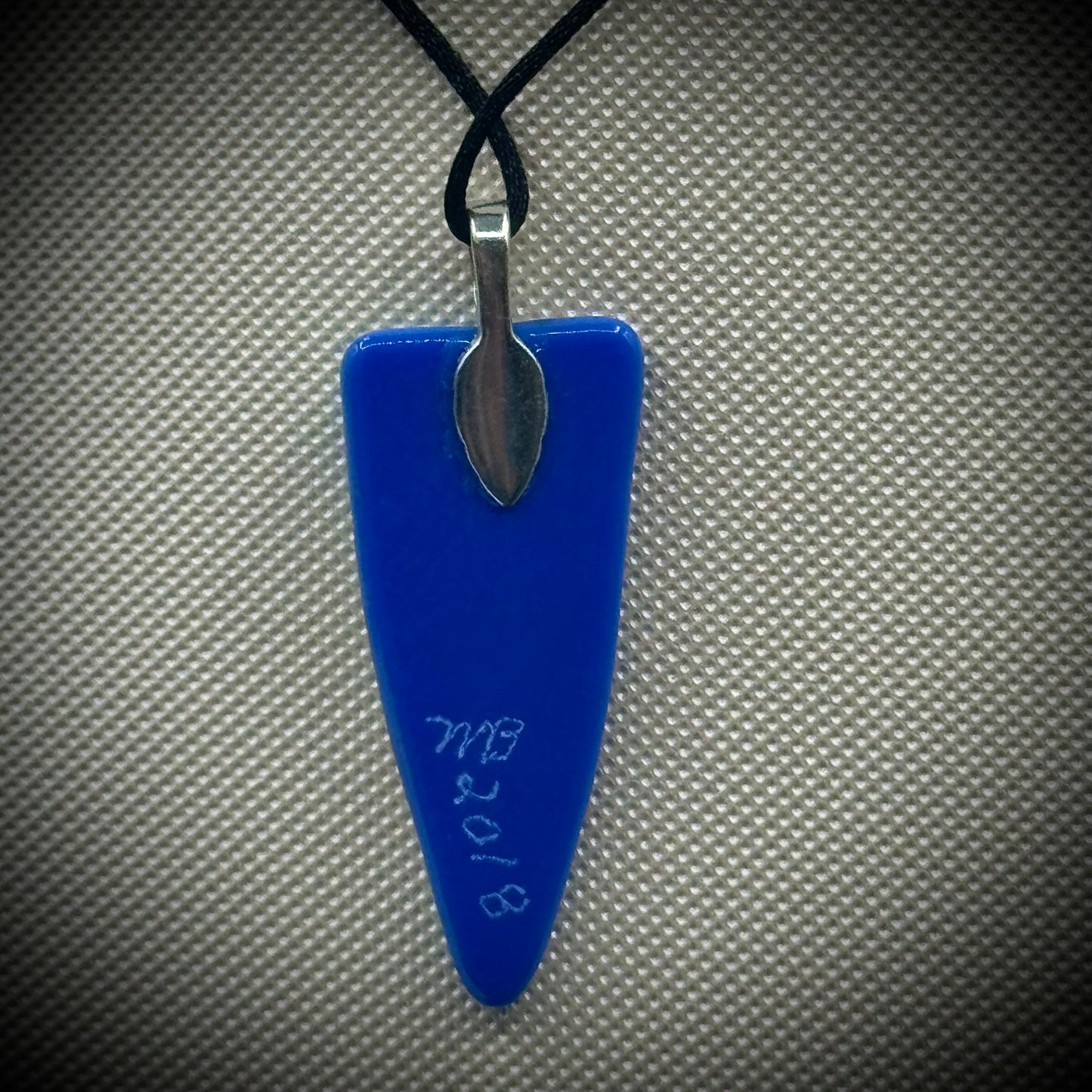 Artist Signed Dichroic Glass Pendant on Silk Cord #15