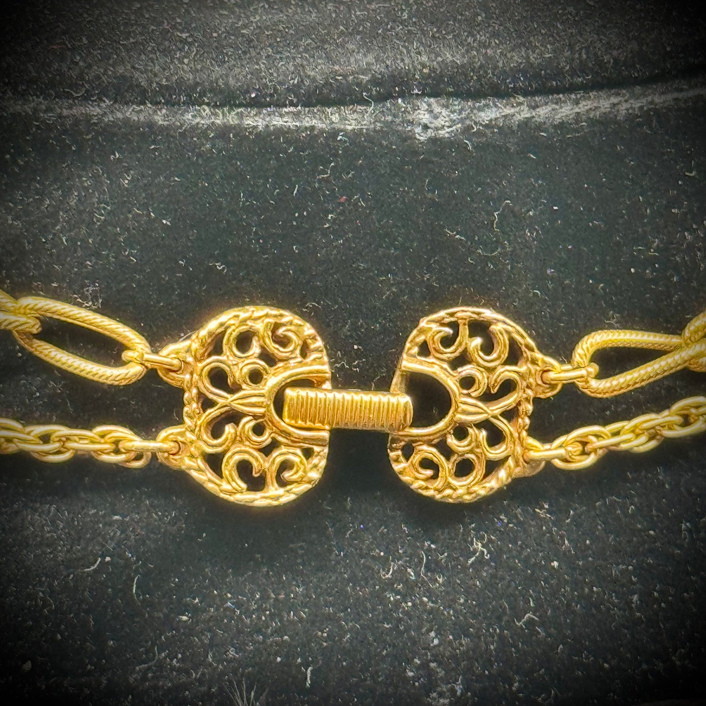 Egyptian Revival Gold Necklace with Napoleonic Coins