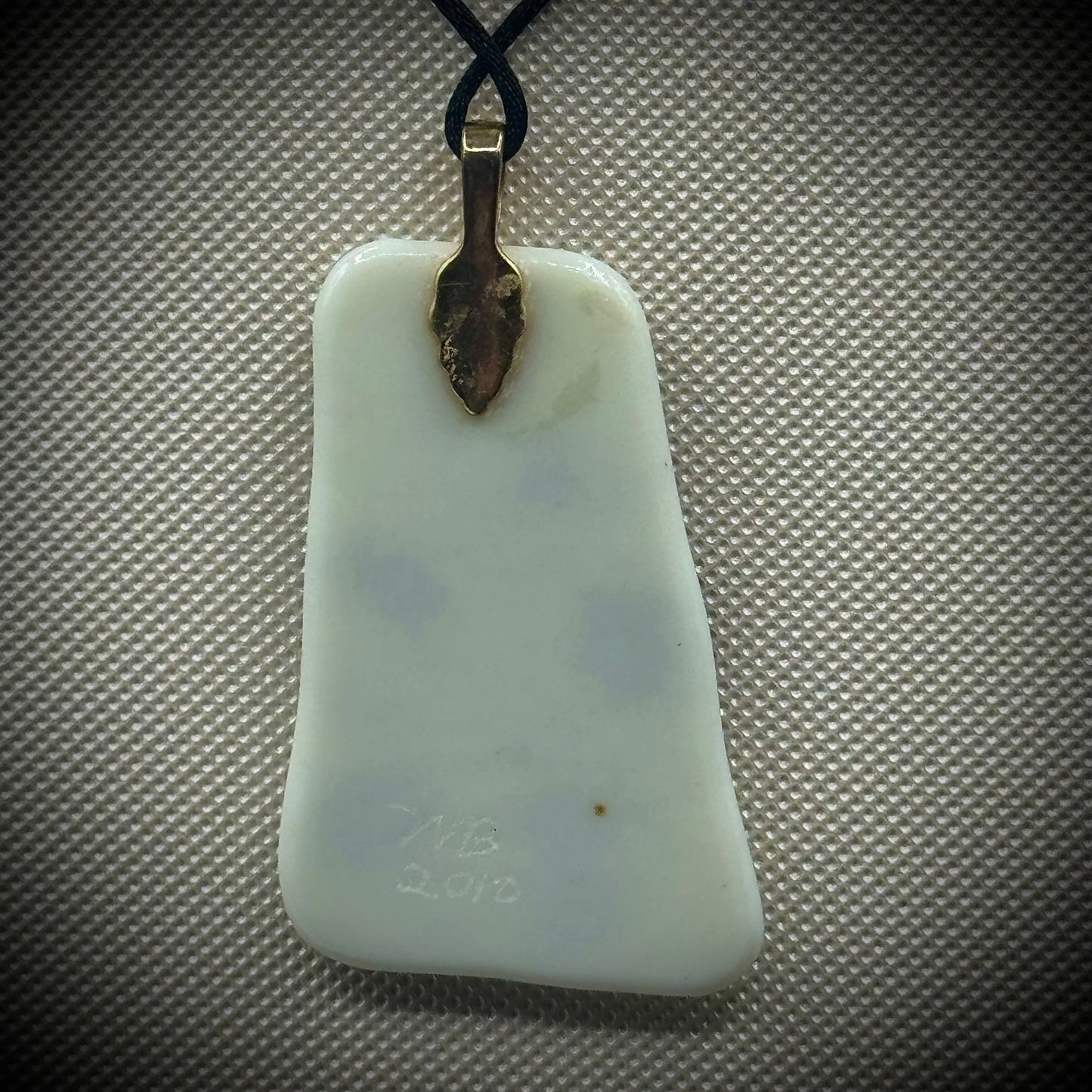 Artist Signed Dichroic Glass Pendant on Silk Cord #17