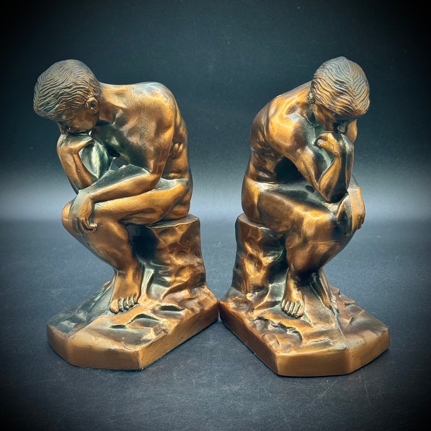 Antique 1928 Auguste Rodin's "The Thinker" Bookends