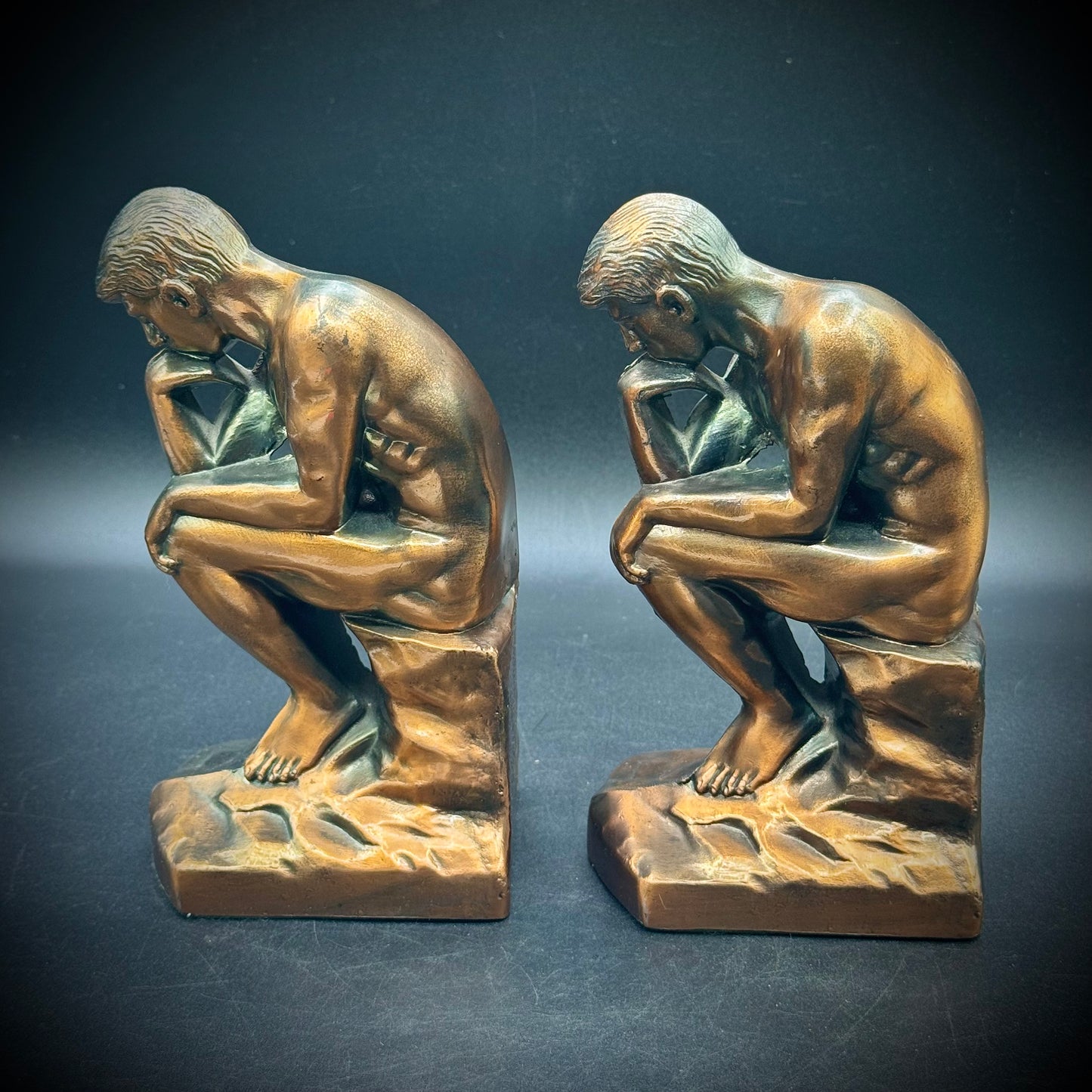 Antique 1928 Auguste Rodin's "The Thinker" Bookends