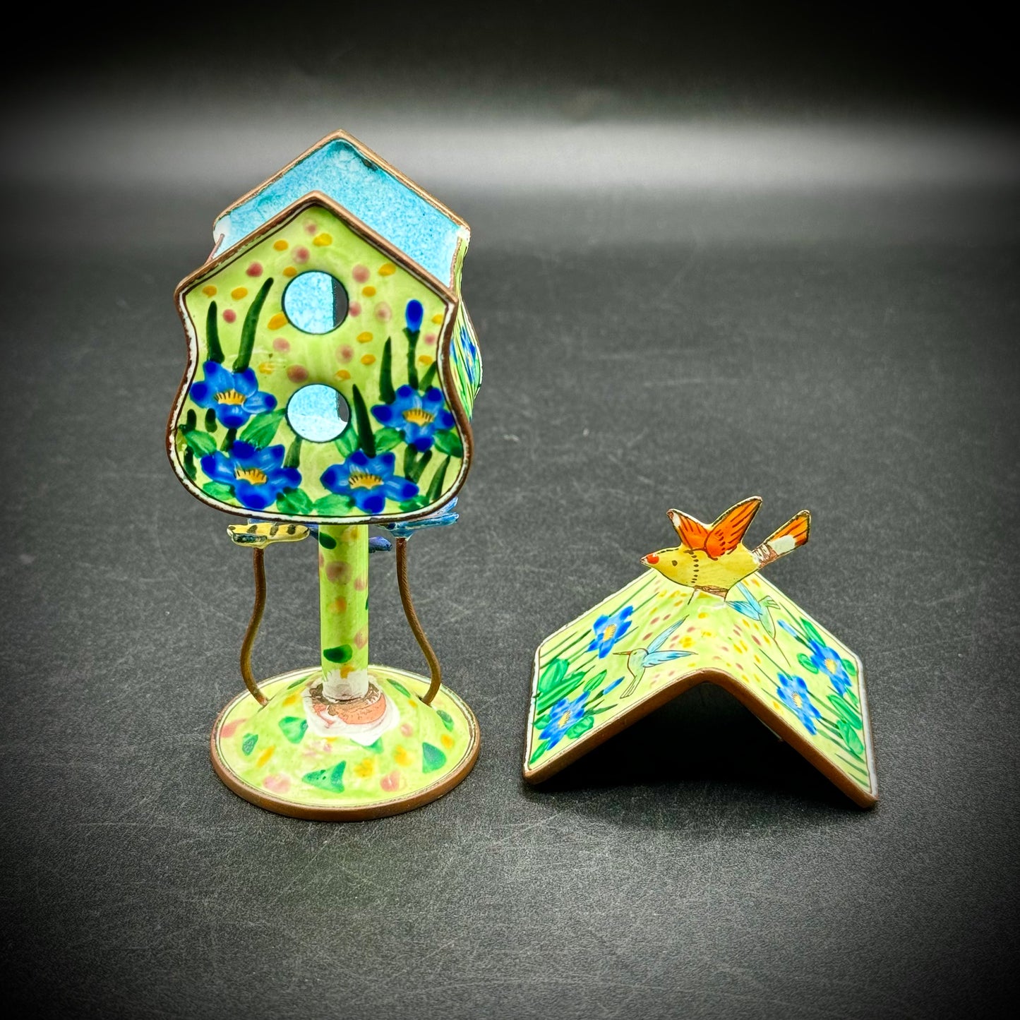 Vintage Enamel & Copper Birdhouse by Kelvin Chen