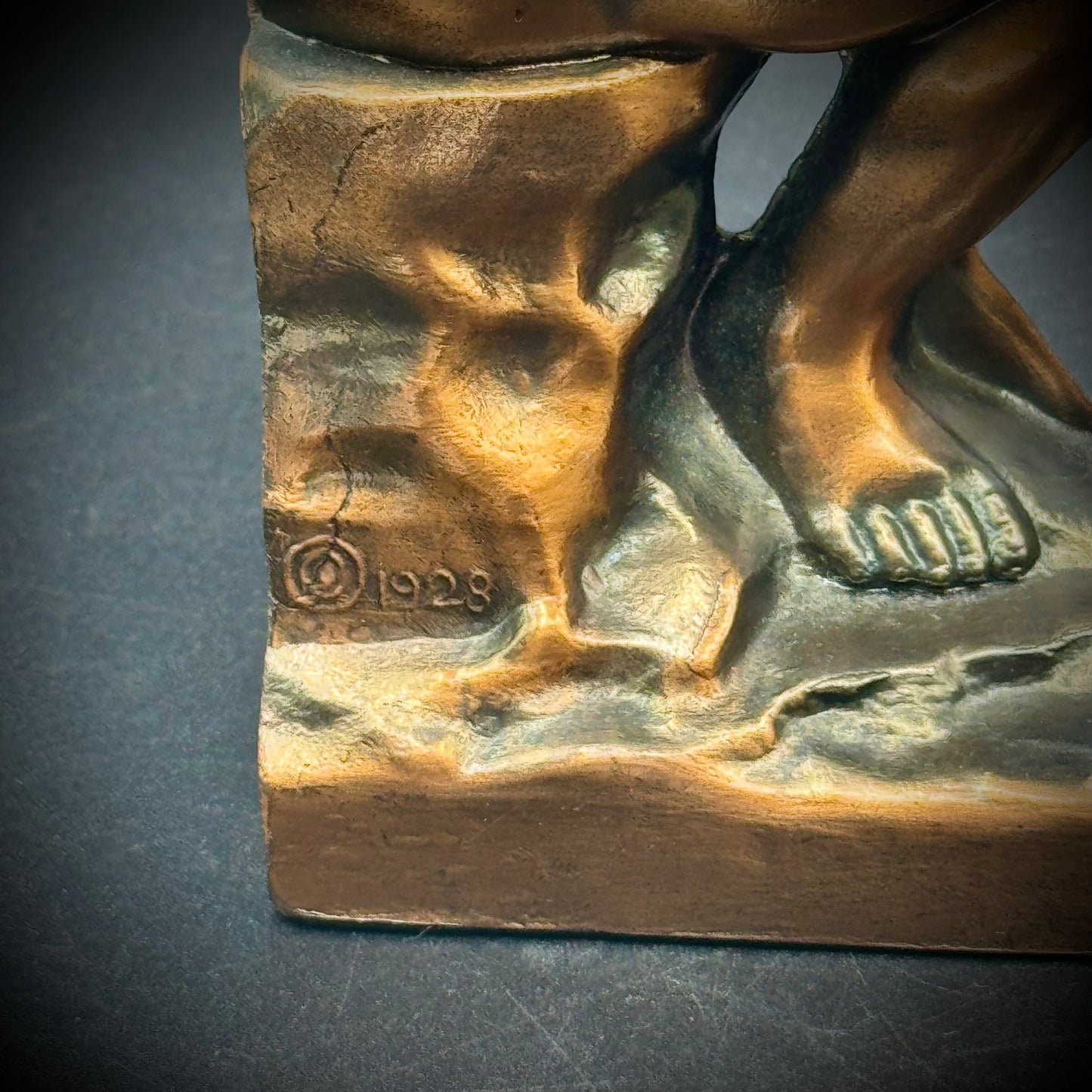 Antique 1928 Auguste Rodin's "The Thinker" Bookends