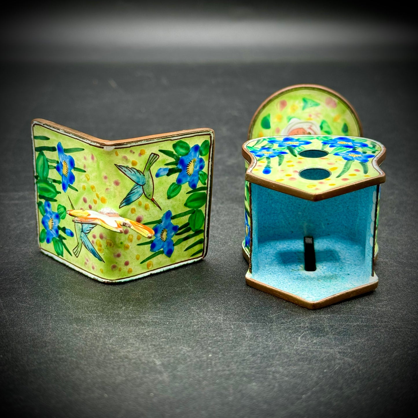 Vintage Enamel & Copper Birdhouse by Kelvin Chen