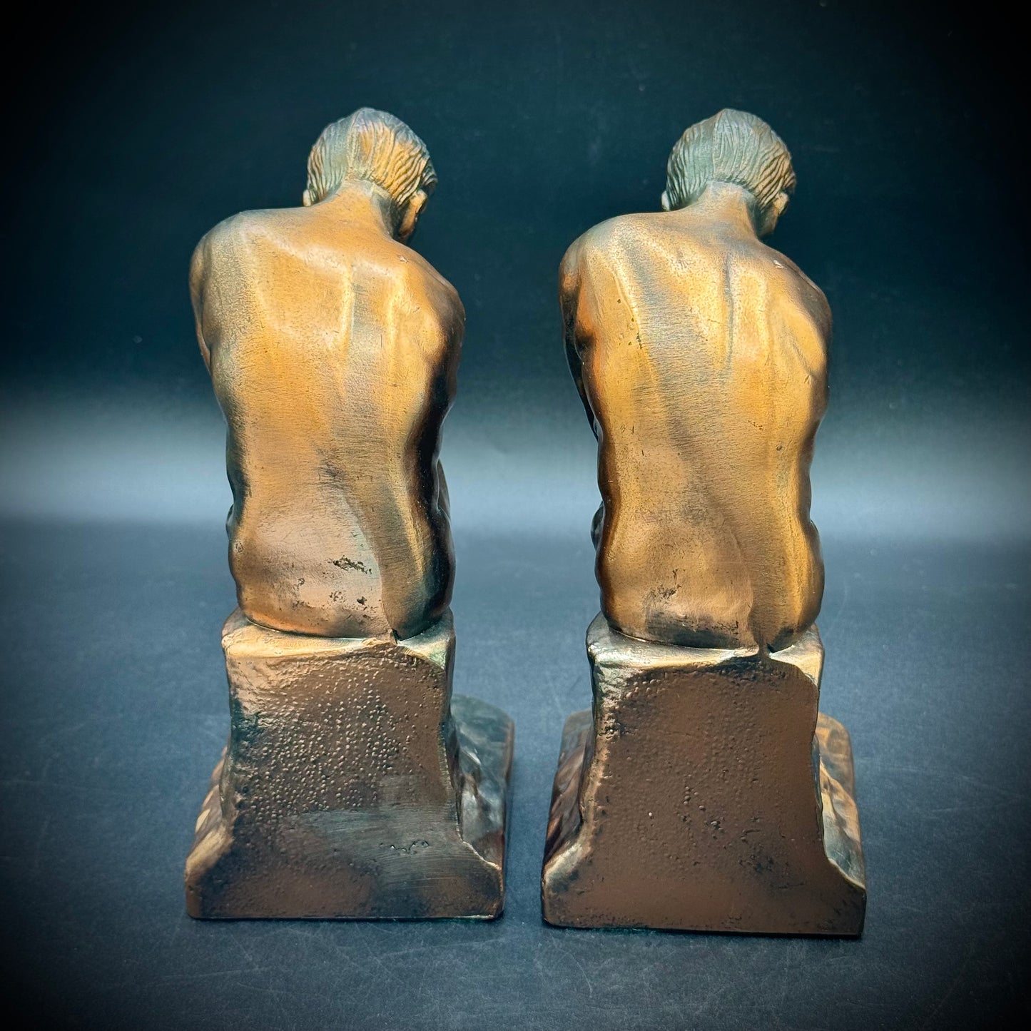 Antique 1928 Auguste Rodin's "The Thinker" Bookends