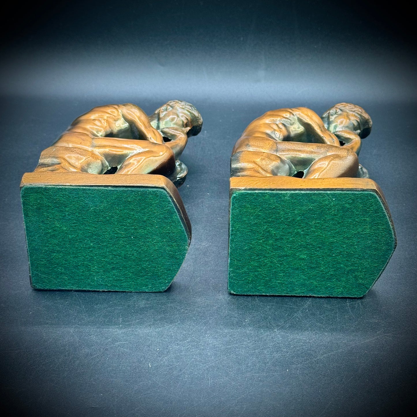 Antique 1928 Auguste Rodin's "The Thinker" Bookends