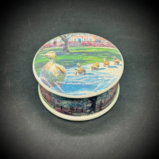 Adorable Wren "Ducklings II" Lidded Trinket Box Fine Bone China Made in England with Surprise!
