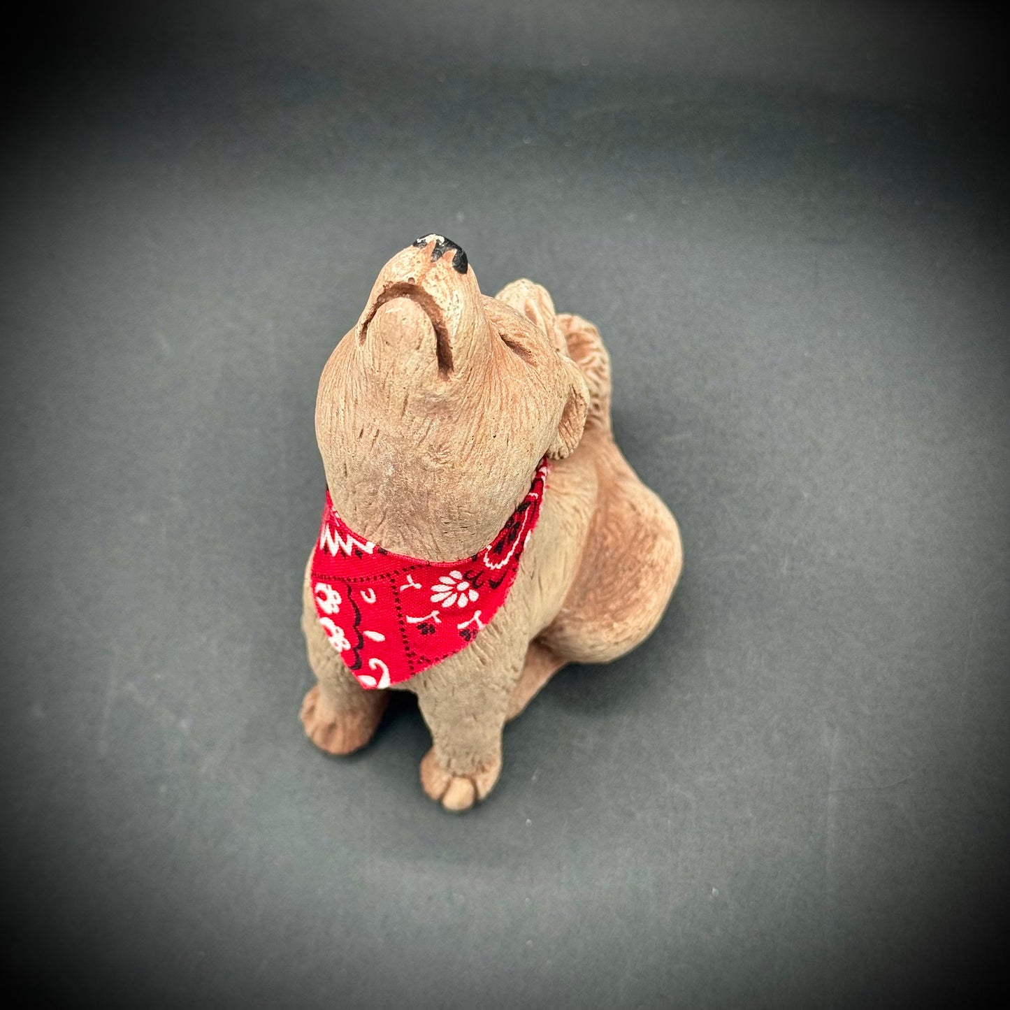 Animal Accents Pueblo, Colorado Ceramic Howling Wolf with Scarf