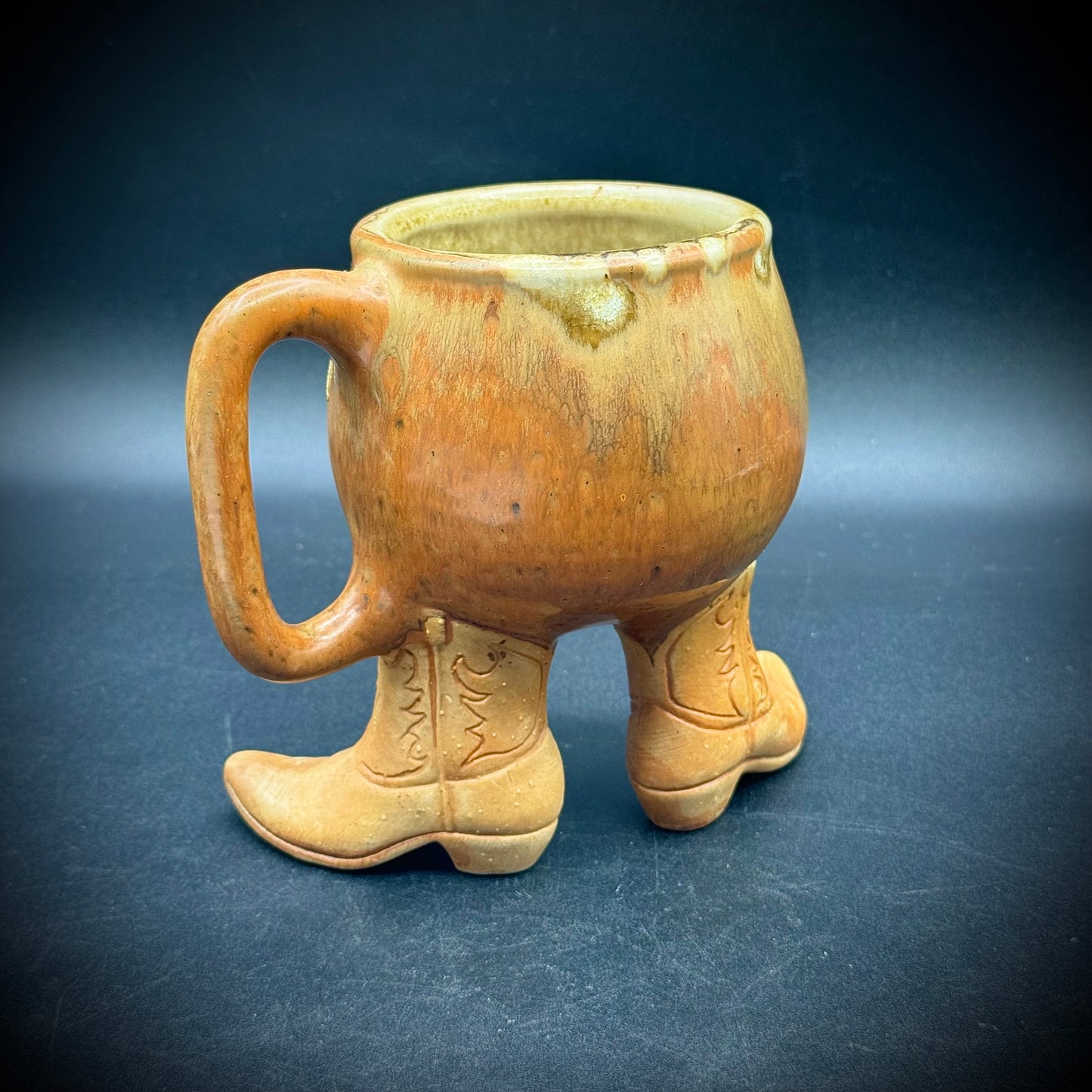 Vintage 1980 Five Bridges Ceramic Cowboy Boots Mug