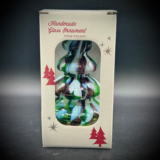 Vintage Polish Art Glass Christmas Tree Topper in Original Box