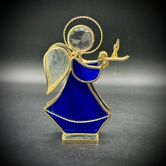 Vintage Metal & Stained Glass Angel