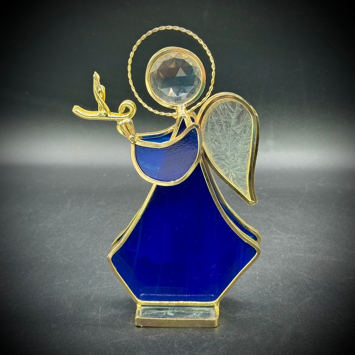 Vintage Metal & Stained Glass Angel