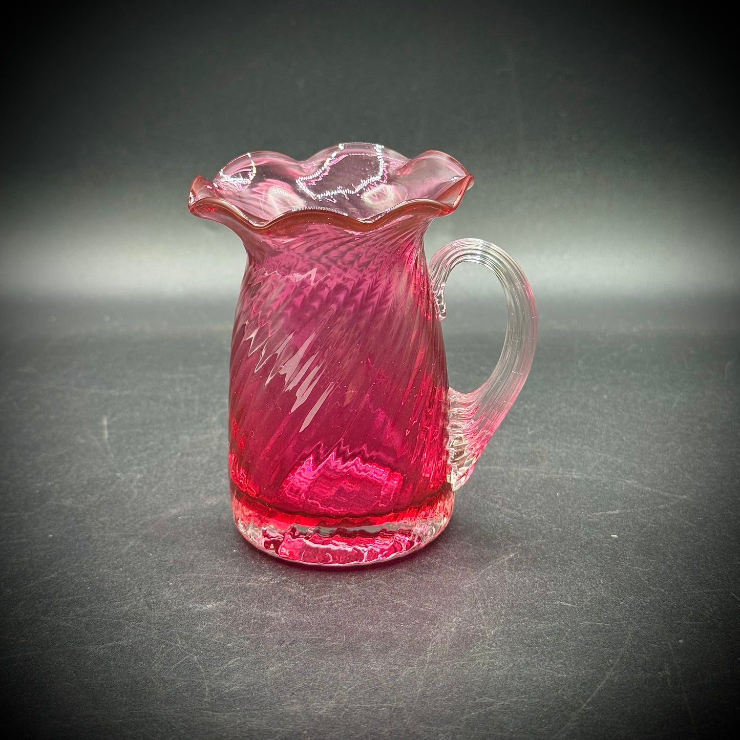 Vintage Pilgram Ruby Cranberry Small Glass Pitcher