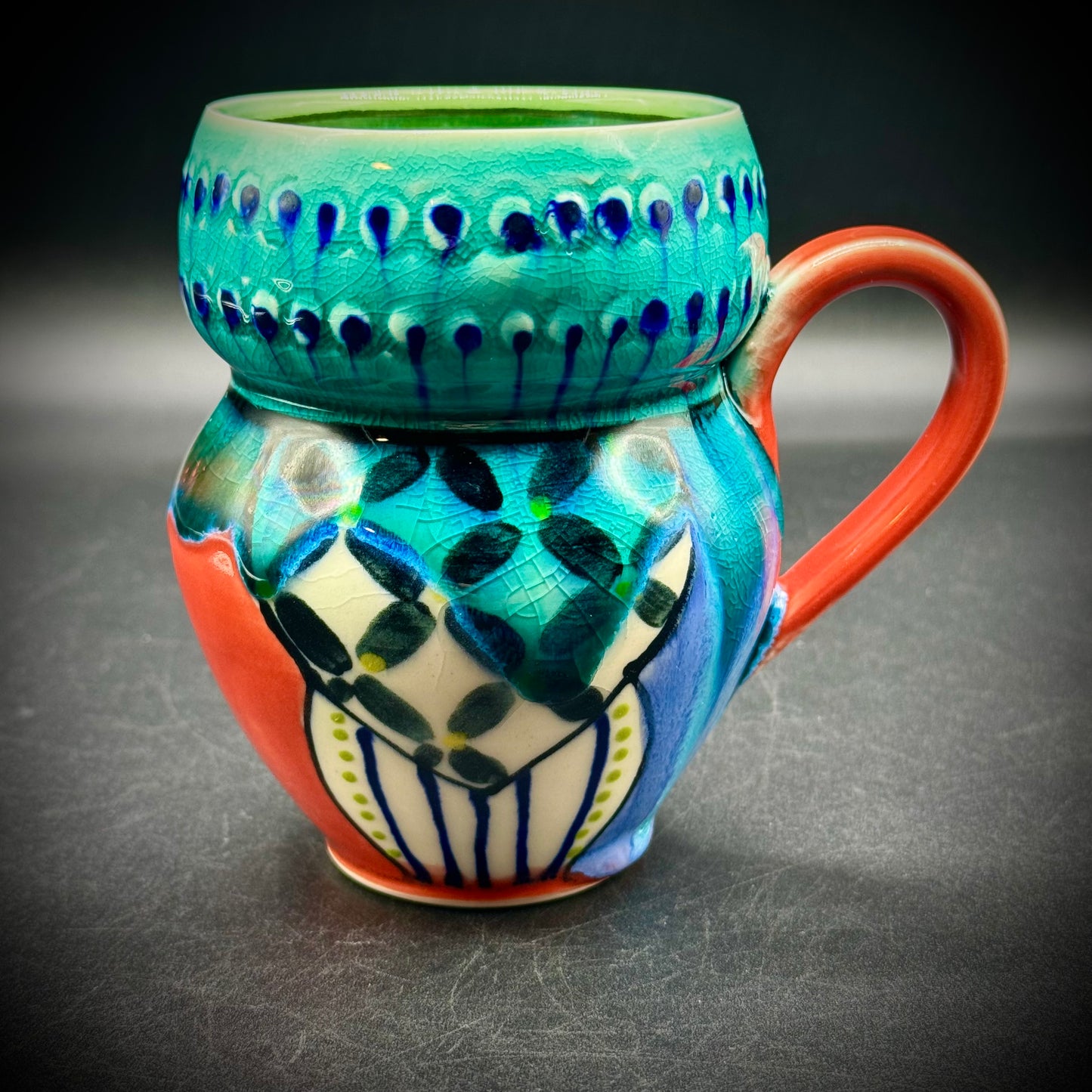 Fabulous Ceramic Mug Signed by Artist Kirsten Bassion