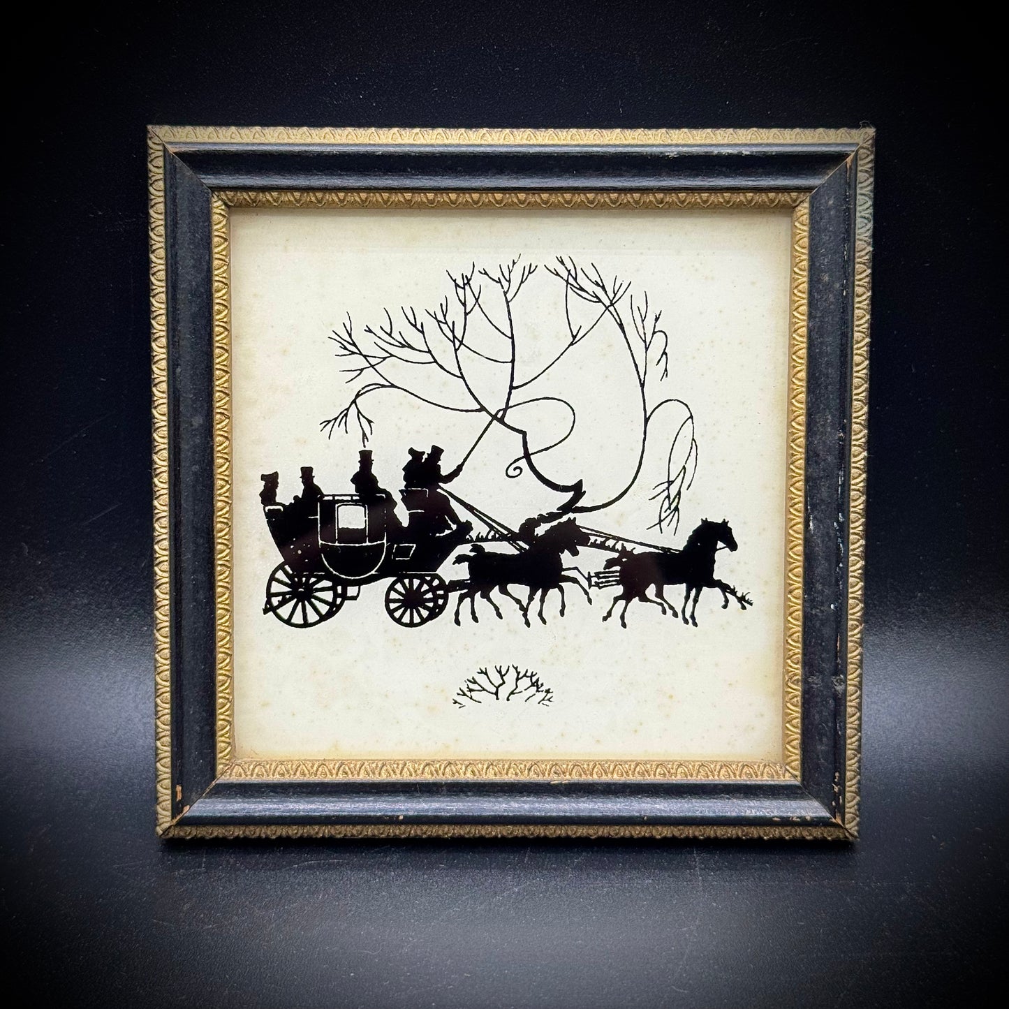 Vintage Carriage Scene Silhouette "A New Team"