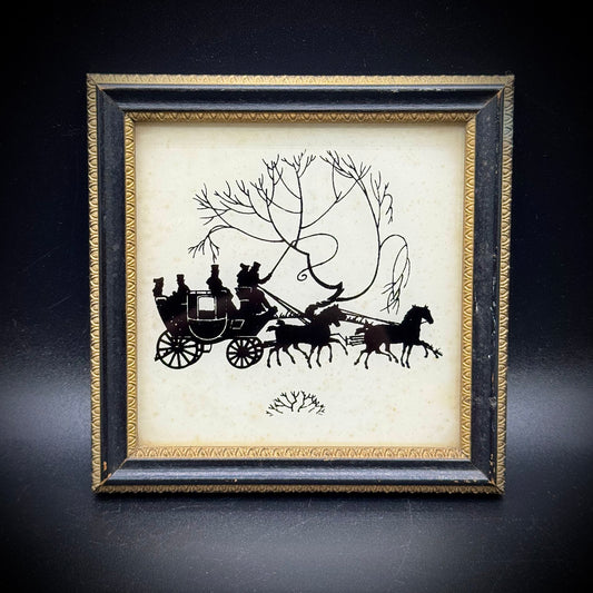 Vintage Carriage Scene Silhouette "A New Team"