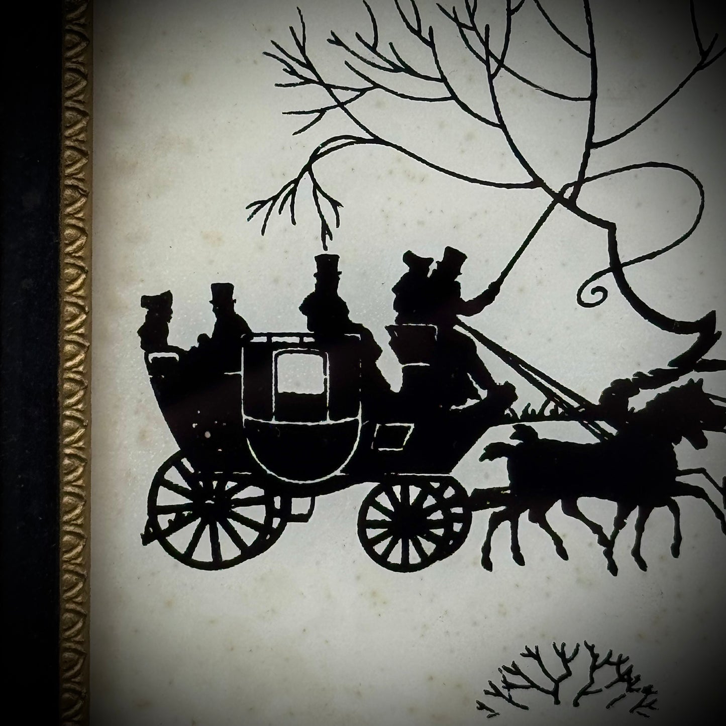 Vintage Carriage Scene Silhouette "A New Team"