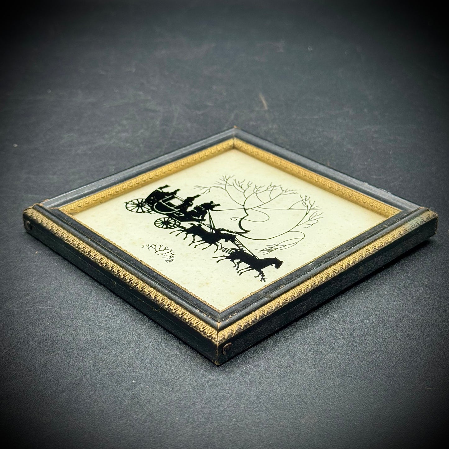 Vintage Carriage Scene Silhouette "A New Team"
