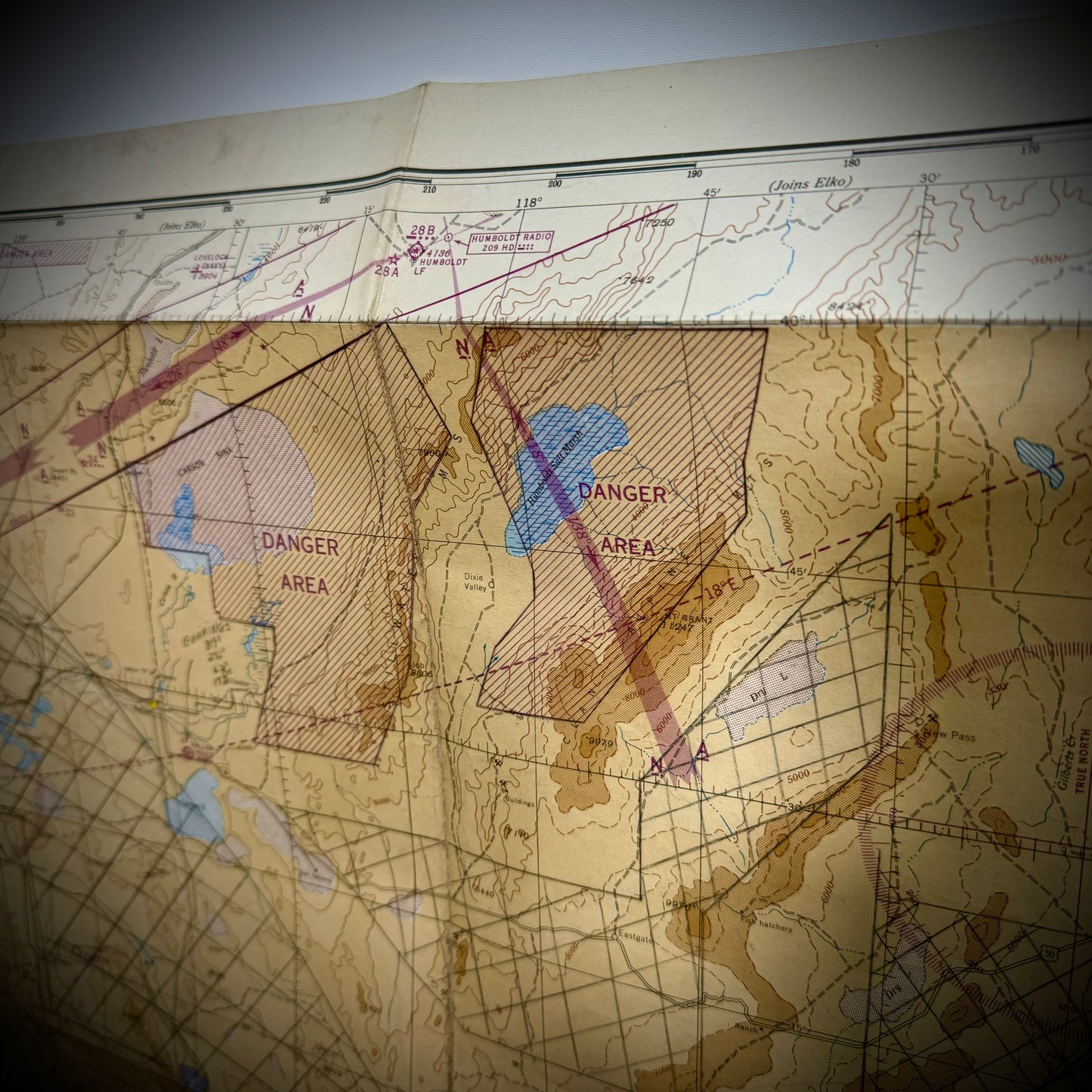 Original WWII "Jolly Roger " Bomber Group Navigation Chart "Reno"