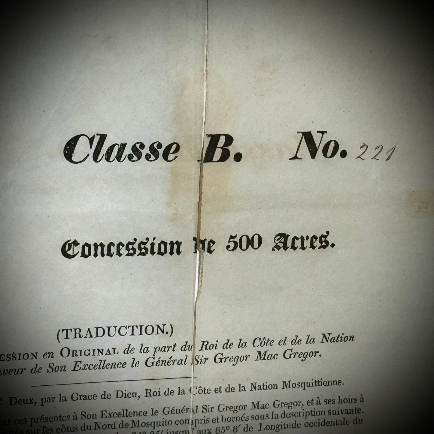 Original 1834 "Payais Scam" Gregor McGregor Signed Land Grant