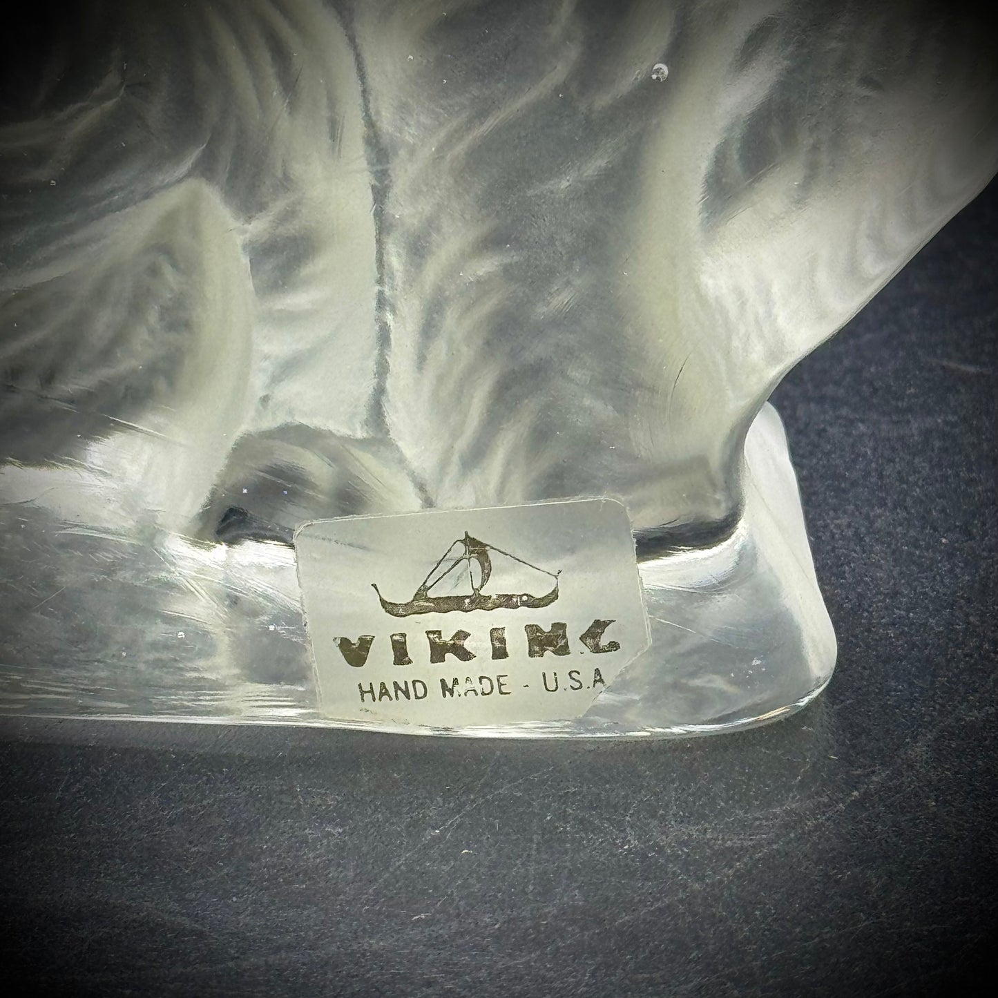 Vintage Viking Glass Cat Paperweight