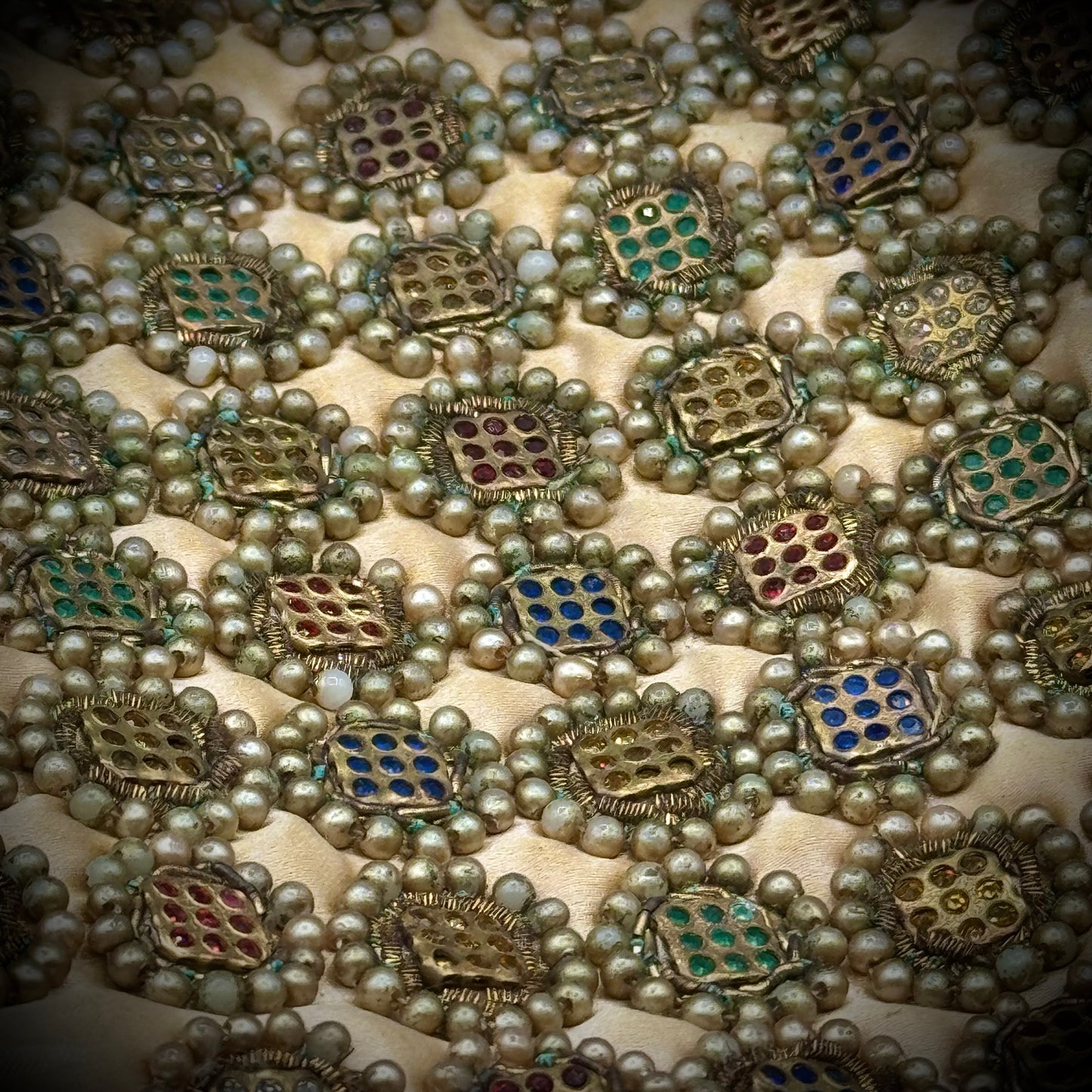 Antique Jolles Faux Pearl, Rhinestones and Beaded Purse