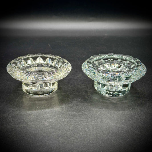 Pair of French Crystal Candle Votives