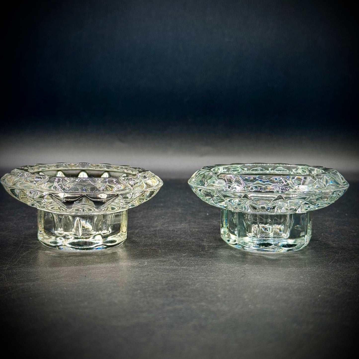 Pair of French Crystal Candle Votives