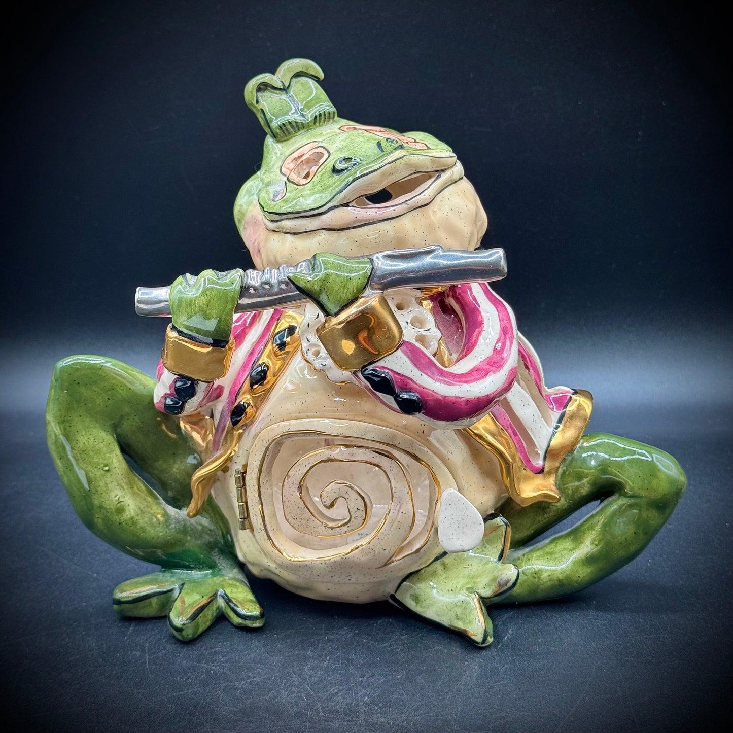 Vintage 2003 Whimsical Large Blue Sky Frog Prince Votive