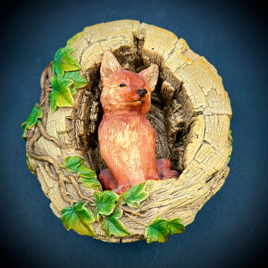 Vintage Bossons England Chalkware Fox Cub Hanging Wall Display