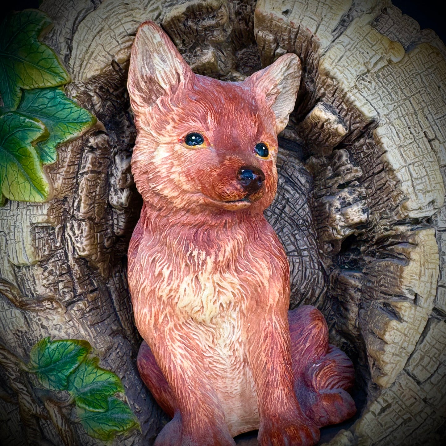 Vintage Bossons England Chalkware Fox Cub Hanging Wall Display