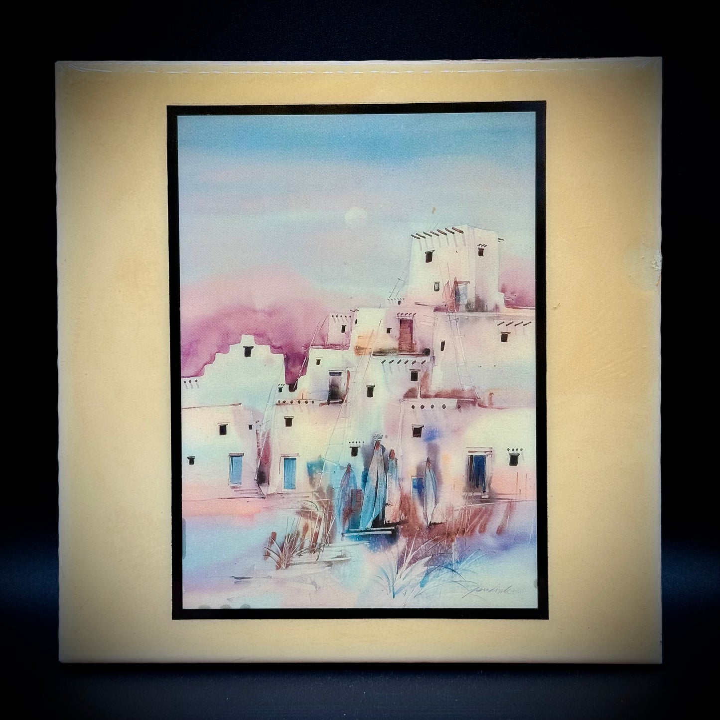 Artist Jim Prindiville Southwest Tile "Adobe View"