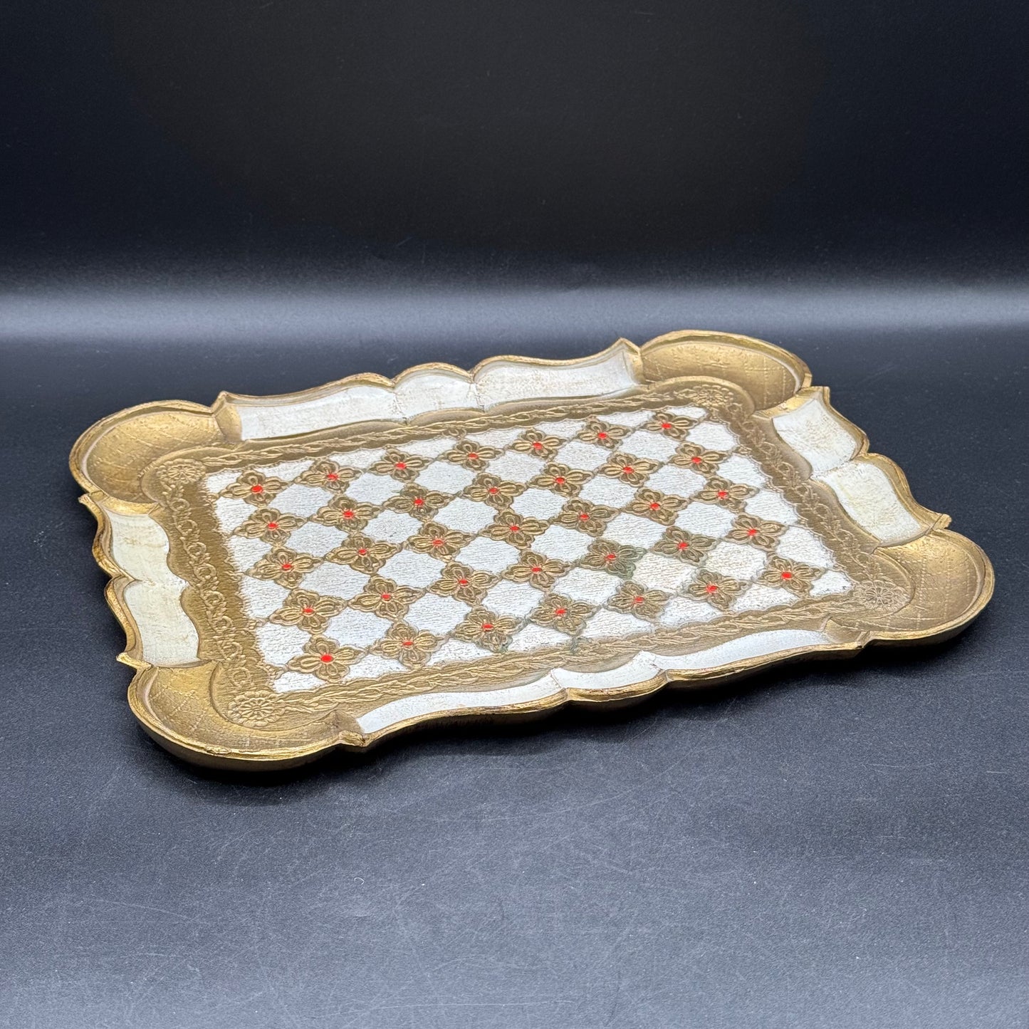 Vintage Made in Italy Ornate Tray