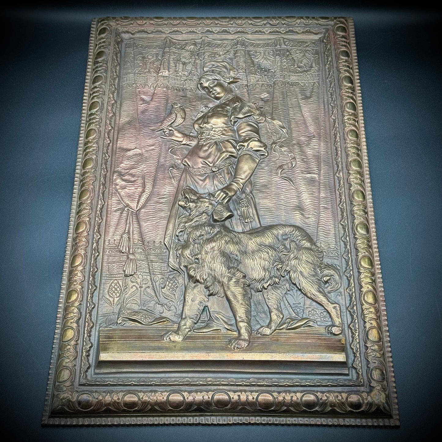 Antique Bradley And Hubbard 19th Century Bronze 3D Fine Art Wall Plaque
