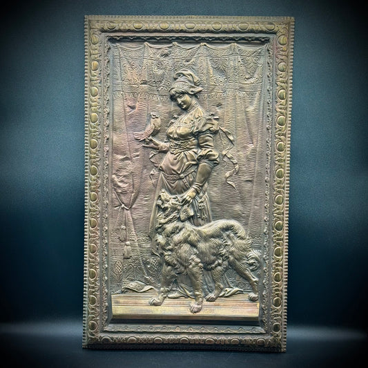 Antique Bradley And Hubbard 19th Century Bronze 3D Fine Art Wall Plaque