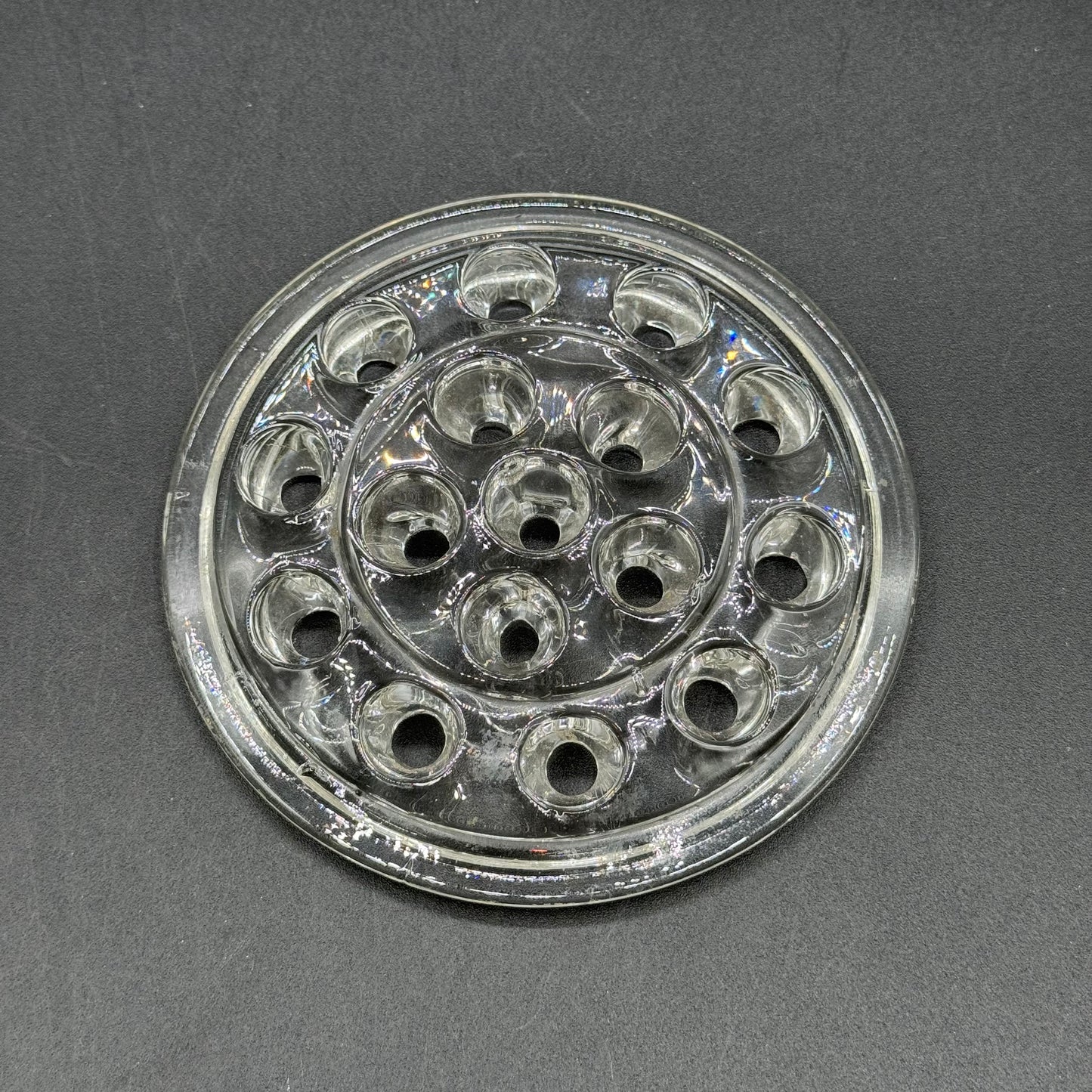 Clear Glass 16 Hole Flower Frog