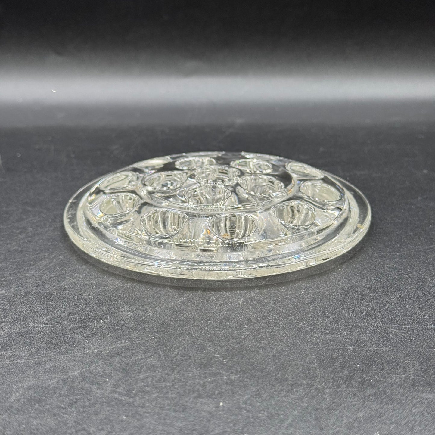 Clear Glass 16 Hole Flower Frog