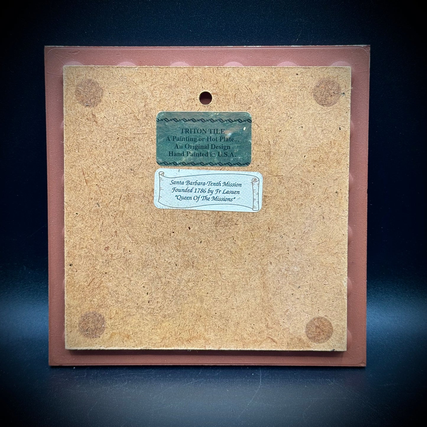 Santa Barbara Mission Tile/Trivet Hot Plate Original Design Hand Painted