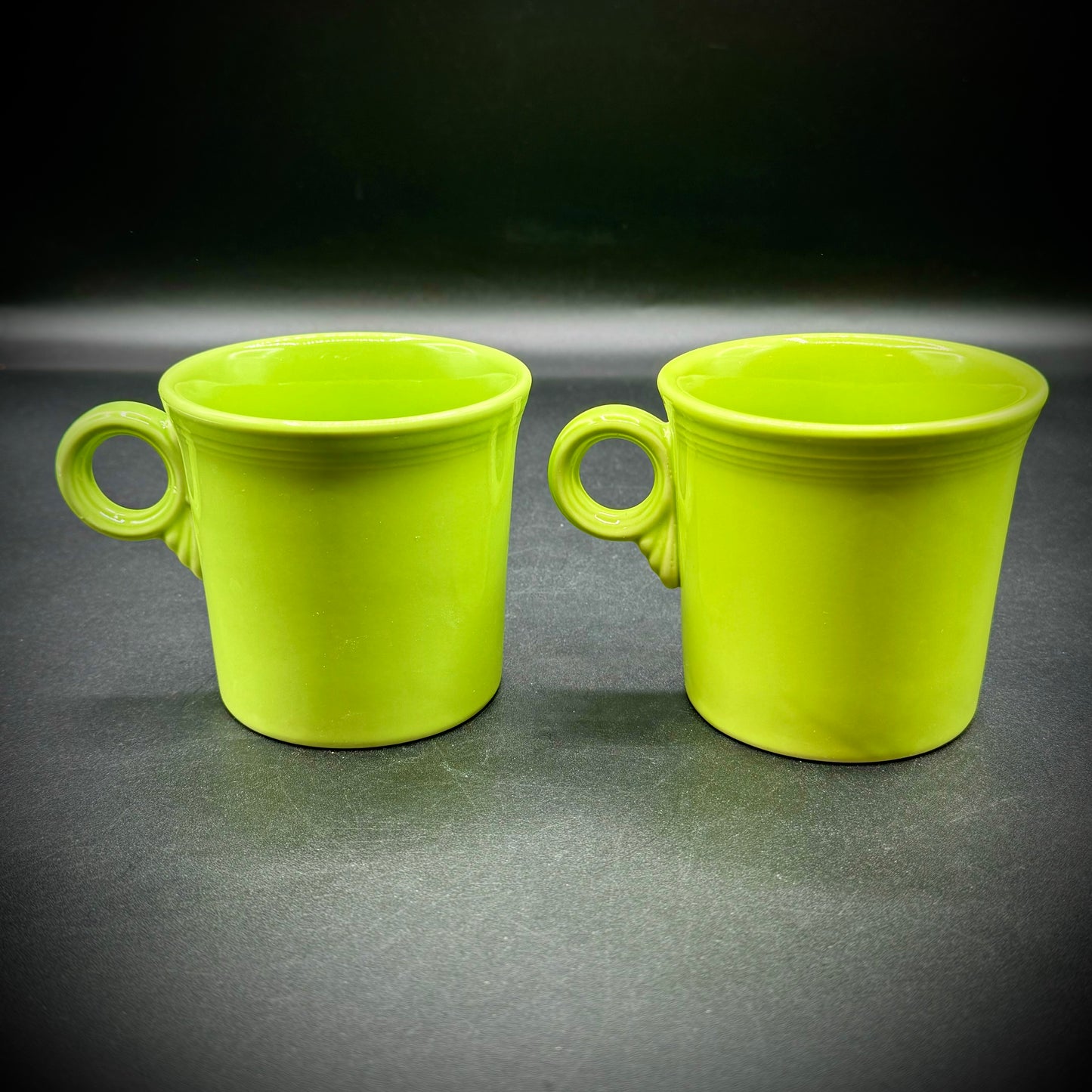 Pair of Vintage Lime Green Fiesta Ware Mugs