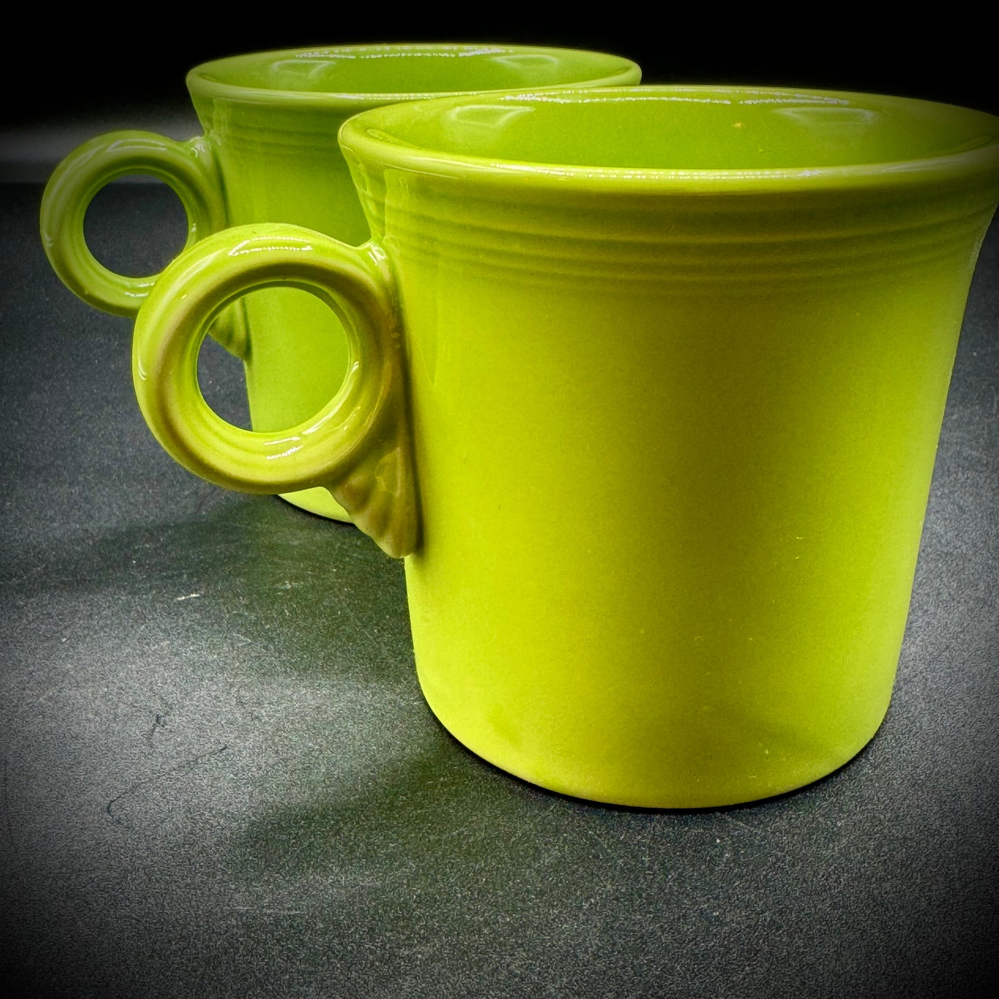 Pair of Vintage Lime Green Fiesta Ware Mugs