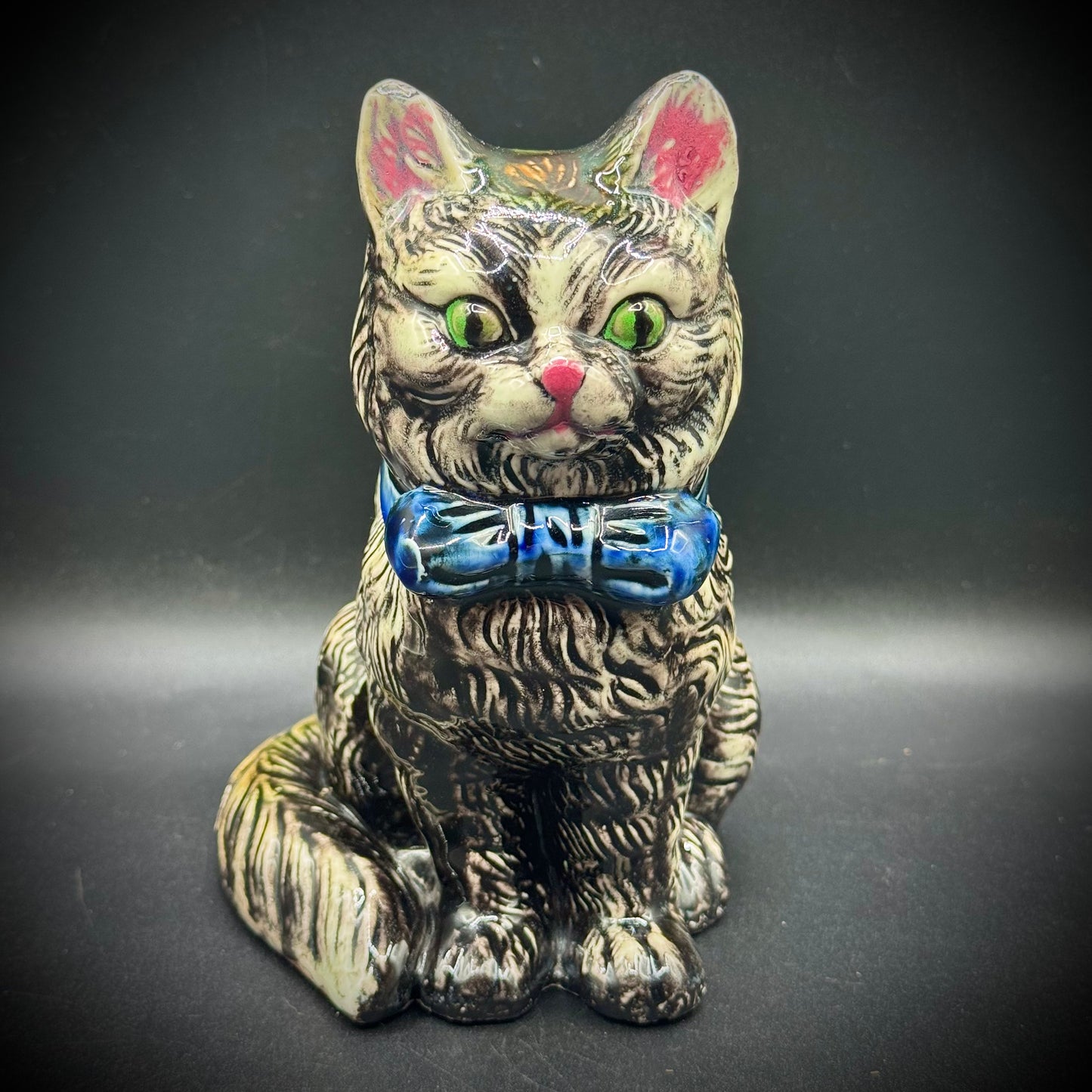 Vintage 1930s Made in Japan Adorable Cat with Bowtie Planter