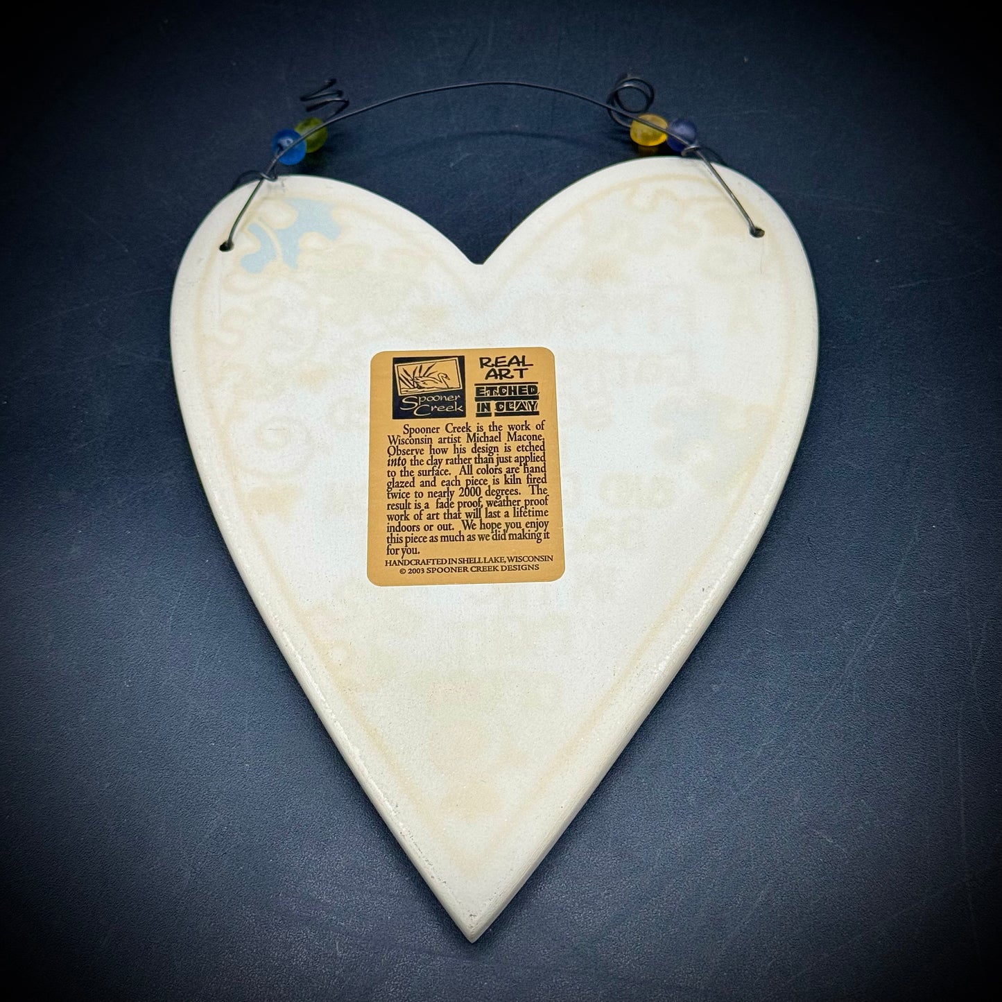 Vintage 2003 Spooner Creek Clay Art "A Friend" Heart Plaque