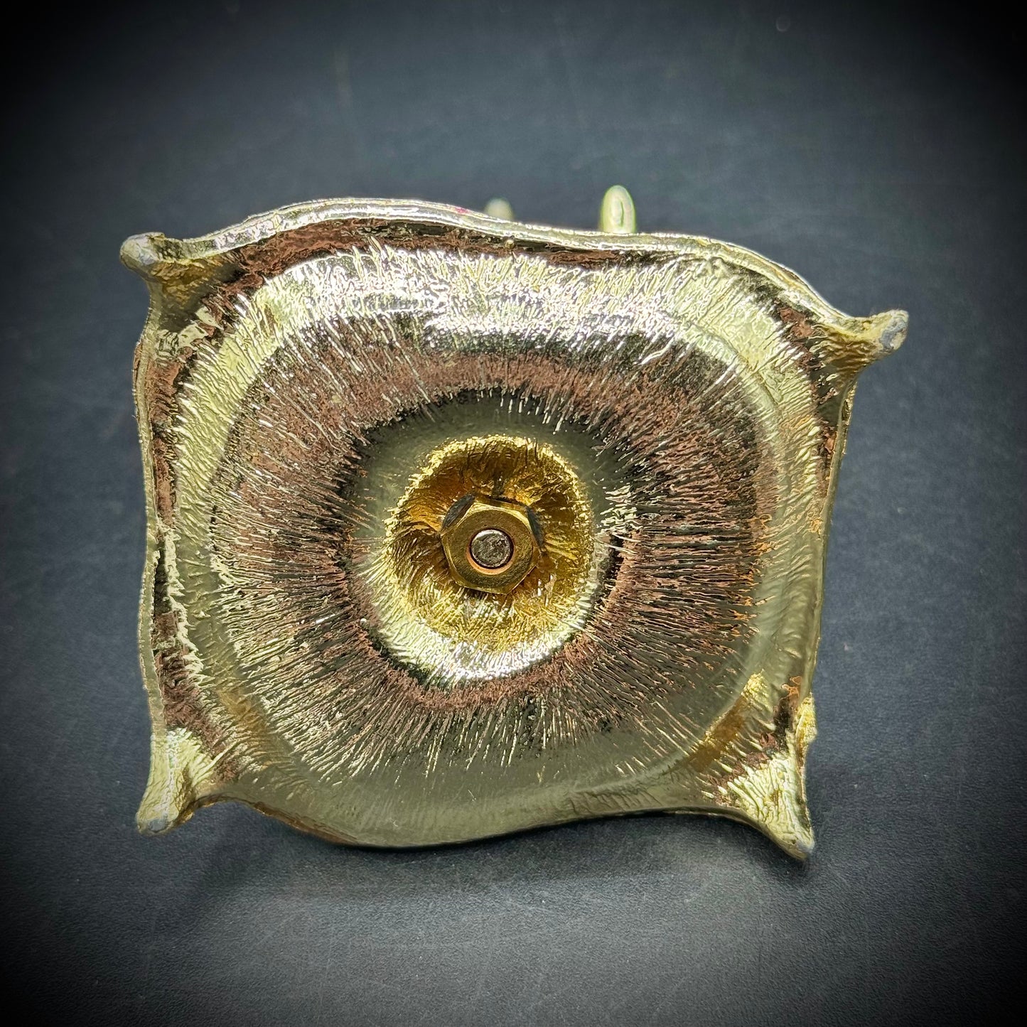 Vintage 1970s Gold Tone Hand Ring Holder & Trinket Dish