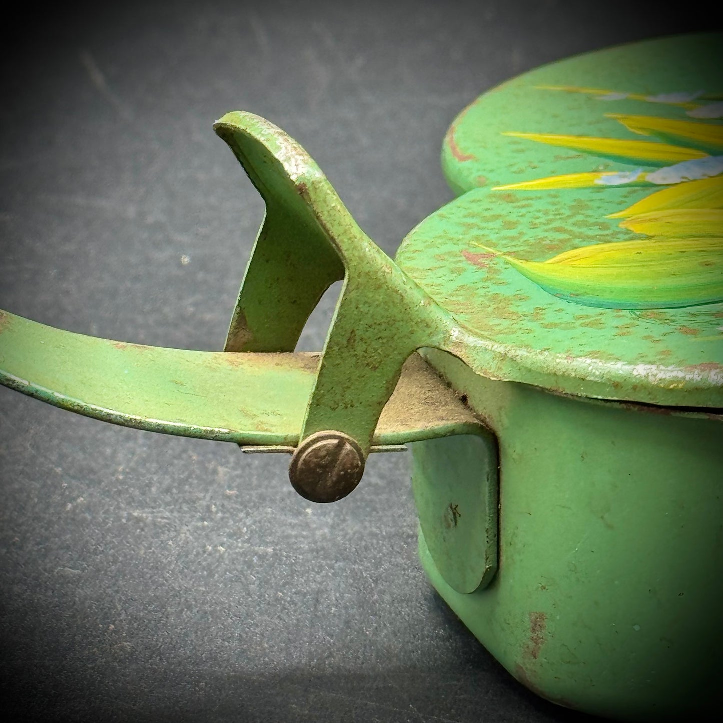 Vintage Plymouth Tole Painted Flower Motif Silent Butler