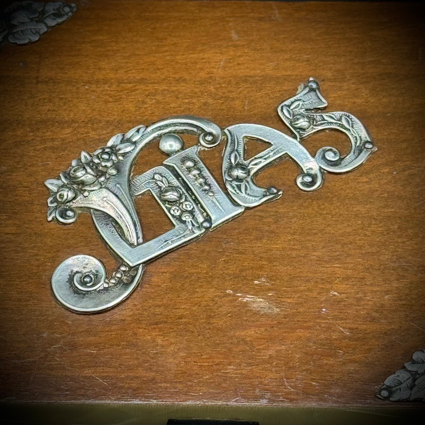 Ornate Art Deco Jewelry Box with Sterling Silver Accents