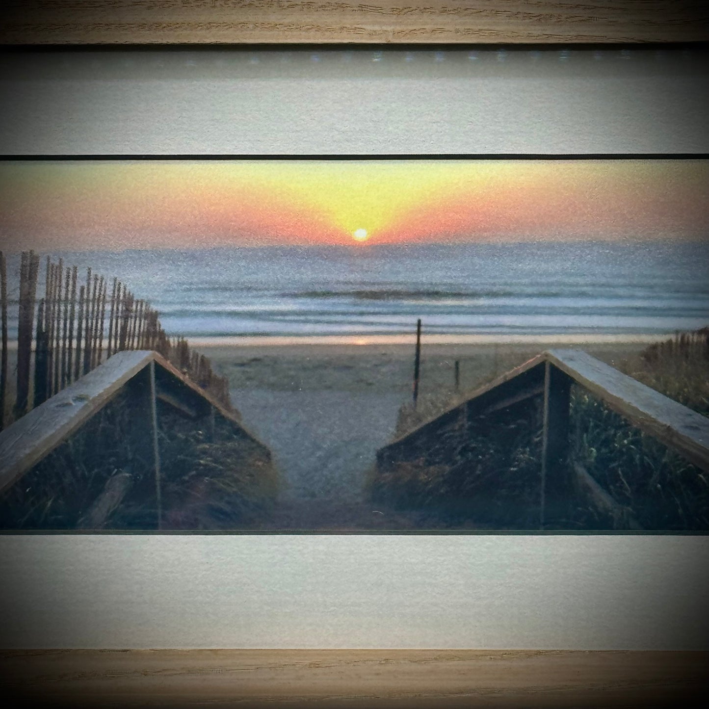 Framed & Signed Maine Artist Joseph Barnett Sunset Beach Fine Art Photo