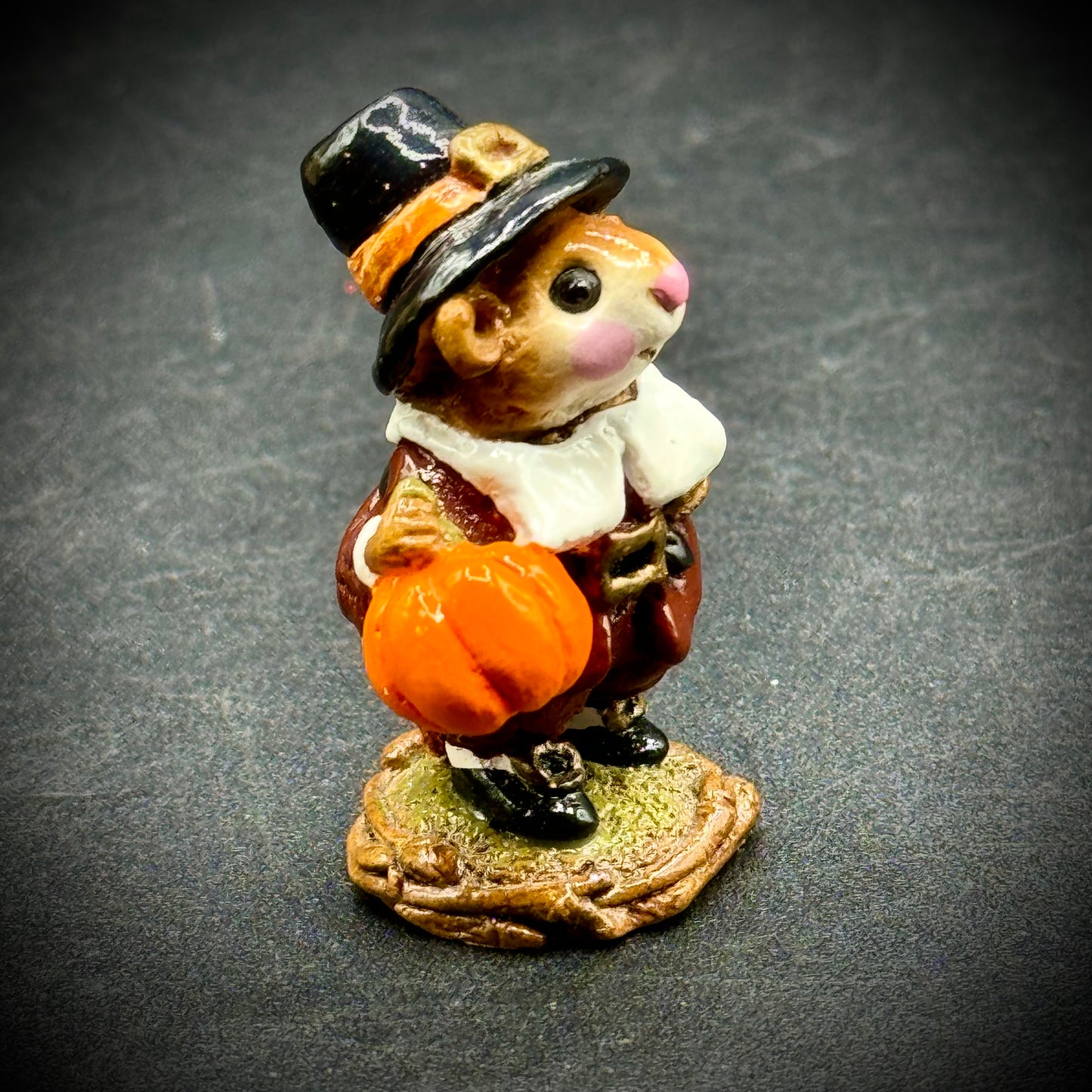 Wee Forest Folk 1984 Mouse Figurine "Peter's Pumpkin" Artist Signed w/Original Box